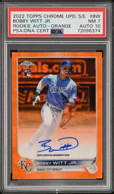 2022 Topps Chrome Update Sapphire Bobby Witt Jr. Edition Autographs Purple #BW card image