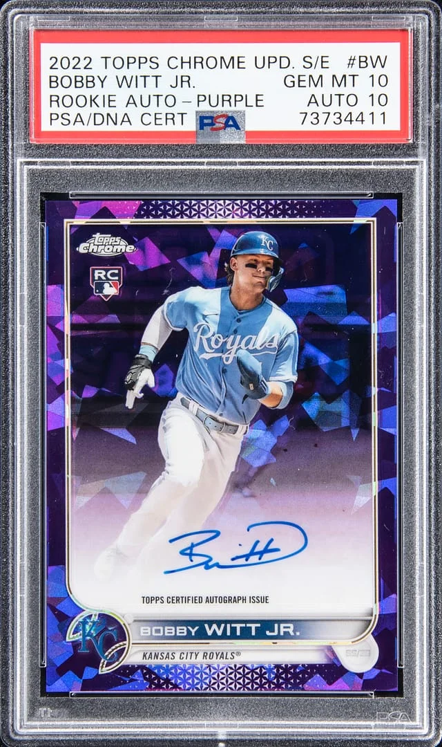 2022 Topps Chrome Update Sapphire Bobby Witt Jr. Edition Autograph Orange #RA-BW card image