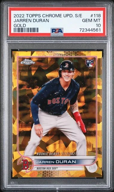 2022 Topps Chrome Update Sapphire Jarren Duran Edition Gold #118 card image