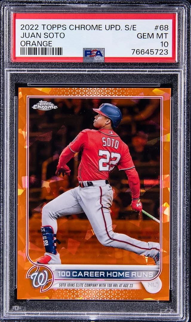 2022 Topps Chrome Update Sapphire Juan Soto Edition Orange #68 card image