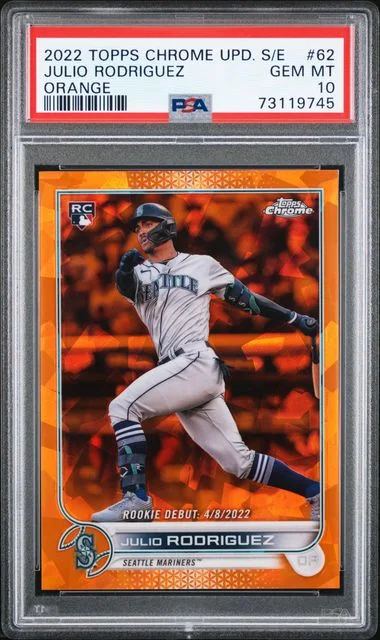 2022 Topps Chrome Update Sapphire Julio Rodriguez Edition Orange #62 card image