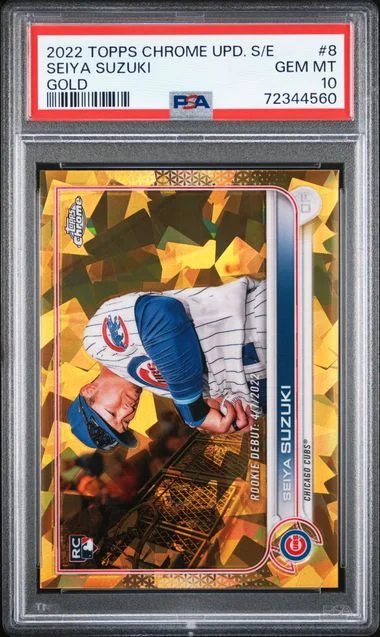 2022 Topps Chrome Update Sapphire Seiya Suzuki Edition Gold #8 card image