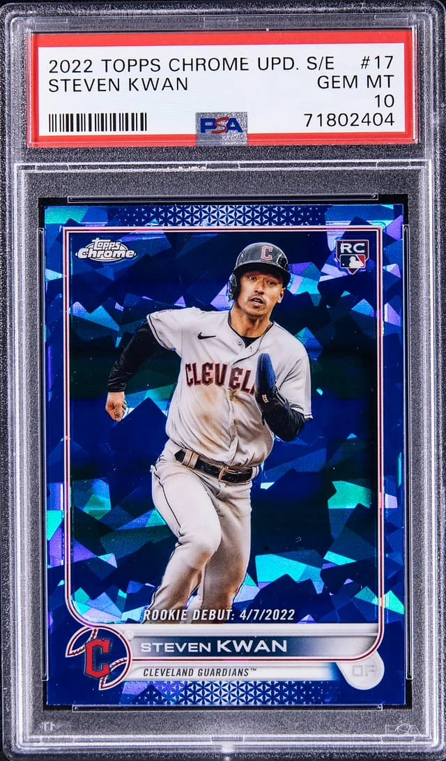 2022 Topps Chrome Update Sapphire Steven Kwan Edition #17 card image