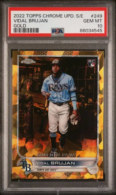 2022 Topps Chrome Update Sapphire Vidal Brujan Edition Gold #249 card image