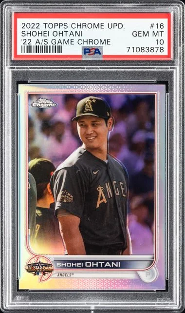 2022 Topps Chrome Update Shohei Ohtani 2022 All-Star Game Chrome #16 card image
