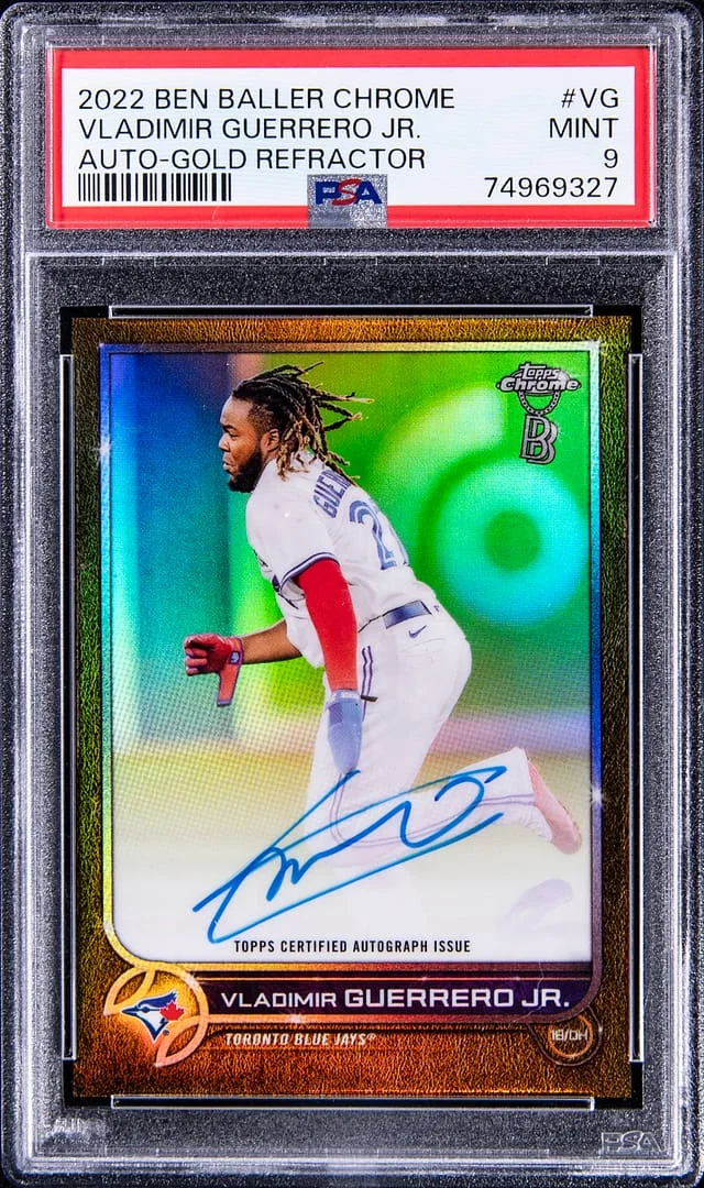 2022 Topps Chrome Vladimir Guerrero Jr. Ben Baller Auto Gold Refractor #BBA-VG card image