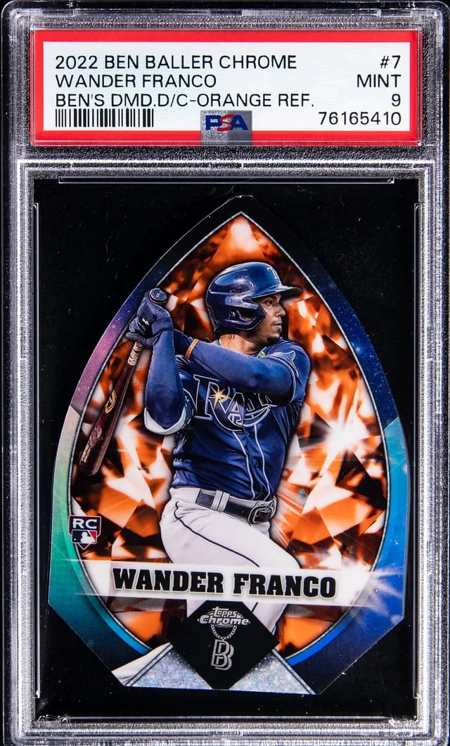 2022 Topps Chrome Wander Franco Ben Baller Ben's Diamond Die-Cuts Blue Refractor #7 card image