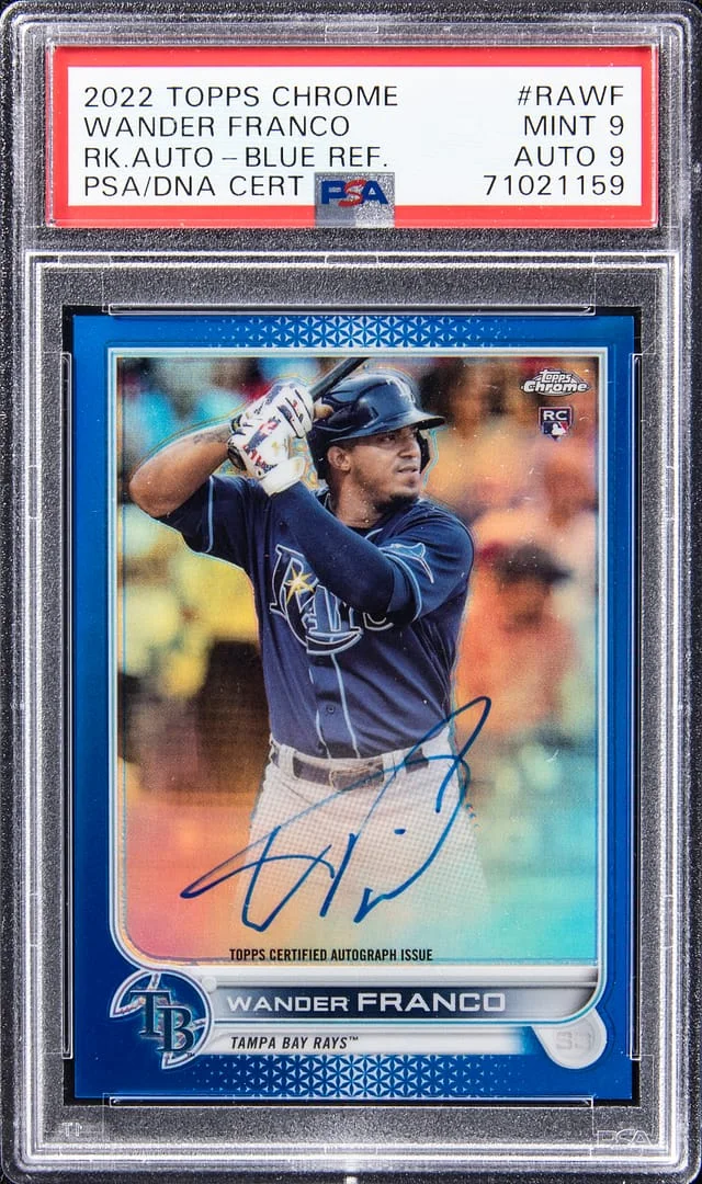 2022 Topps Chrome Wander Franco Autographs Aqua Wave Refractor #RA-WF card image