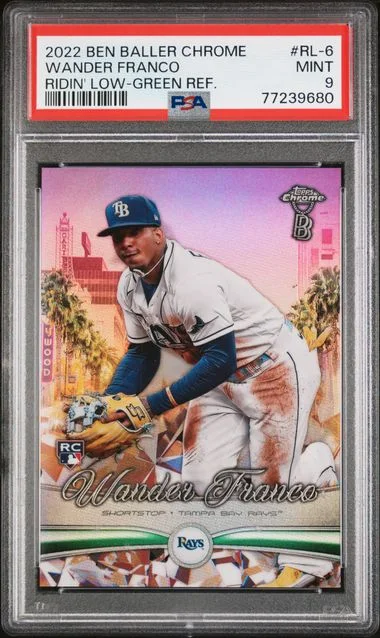 2022 Topps Chrome Wander Franco Ben Baller Ridin' Low Green Refractor #Rl-6 card image