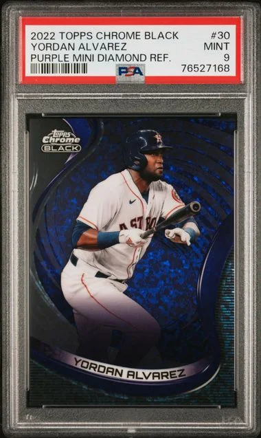 2022 Topps Chrome Yordan Alvarez Purple Mini Diamond Refractor #30 card image