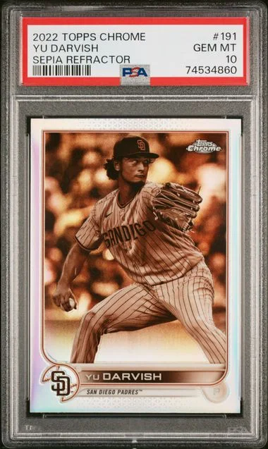 2022 Topps Chrome Yu Darvish Sepia Refractor #191 card image