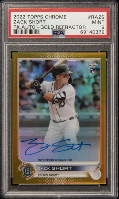 2022 Topps Chrome Zack Short Autographs Gold Refractor #RA-ZS card image