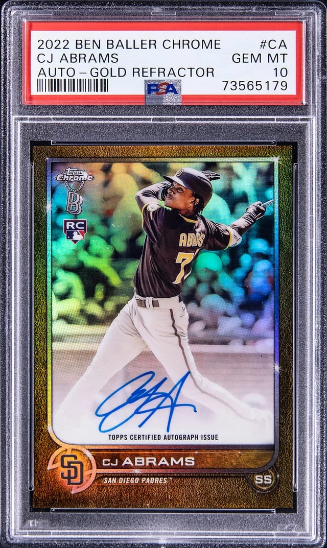 2022 Topps CJ Abrams Ben Baller Chrome Autograph Gold Refractor #CA card image