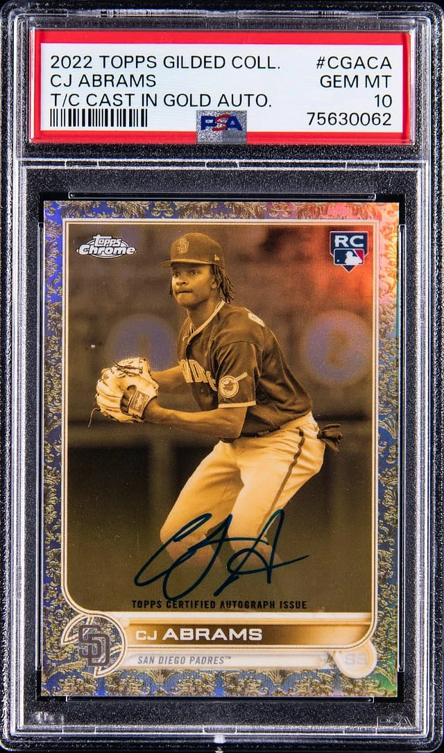 2022 Topps CJ Abrams Gilded Collection Chrome Cast In Gold Autograph #CGA-CA card image