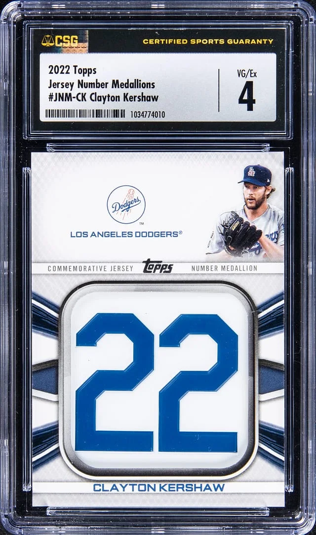 2022 Topps Clayton Kershaw Jersey Number Medallions #JNM-CK card image