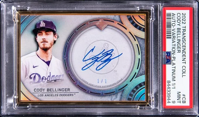 2022 Topps Cody Bellinger Transcendent Collection Variation Autograph Platinum #TCVA-CB card image