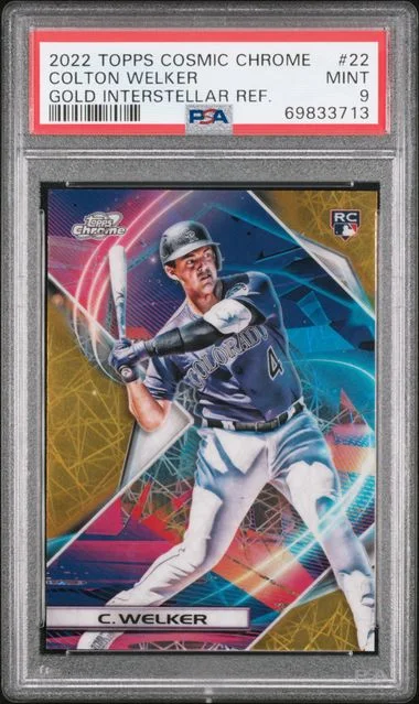 2022 Topps Colton Welker Cosmic Chrome Gold Interstellar Refractor #22 card image