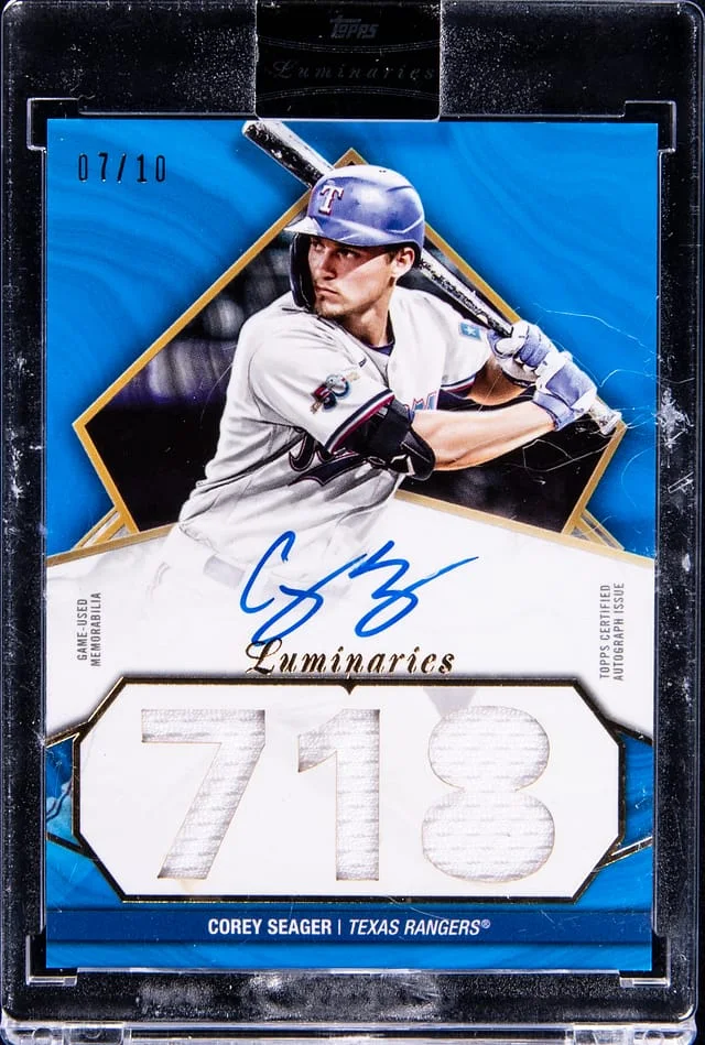 2022 Topps Corey Seager Luminaries Hit Kings Autographed Relics #HKAR-CSE card image
