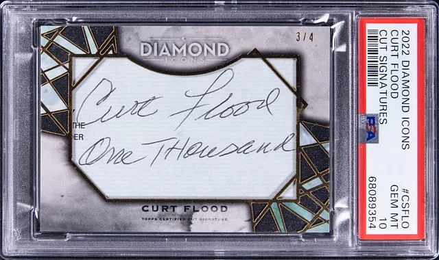 2022 Topps Curt Flood Diamond Icons Cut Signatures #CS-FLO card image