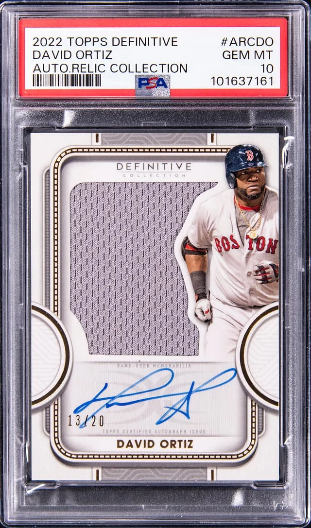 2022 Topps David Ortiz Definitive Autograph Relic Collection Team Logos Red #ARC-DO card image
