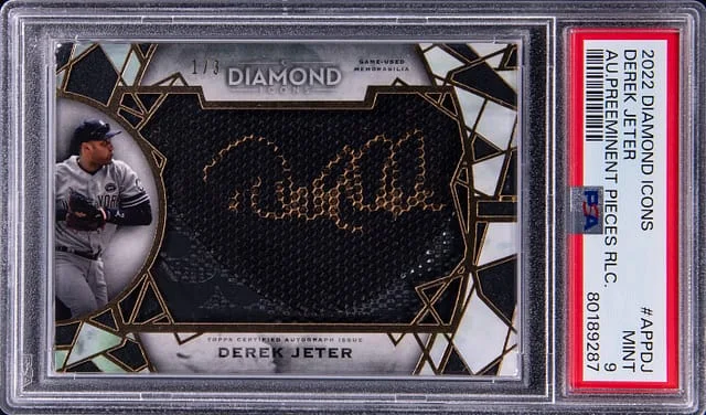 2022 Topps Derek Jeter Diamond Icons Autographed Preeminent Pieces Relic #APP-DJ card image