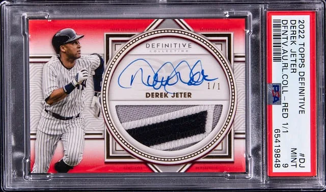 2022 Topps Derek Jeter Definitive Autograph Relics Collection Red #DARC-DJ card image