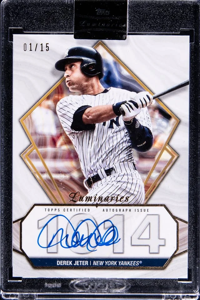 2022 Topps Derek Jeter Luminaries Hit Kings Autographs Blue #HK-DJ card image