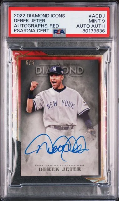 2022 Topps Diamond Icons Autographs Red Acdj Derek Jeter #no-number card image