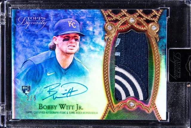 2022 Topps Dynasty Bobby Witt Jr. Autograph Patch Black #DAP-BW5 card image