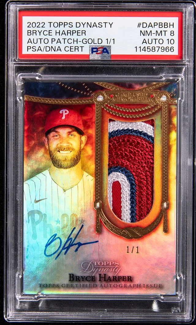 2022 Topps Dynasty Bryce Harper Autograph Patch Gold #DAPB-BH card image