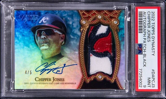 2022 Topps Dynasty Chipper Jones Autograph Patch Black #DAP-CJ3 card image