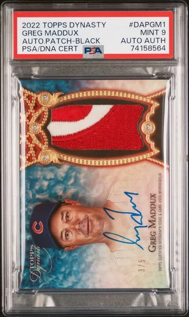 2022 Topps Dynasty Greg Maddux Autographed Patch Black #DAPGM1 card image