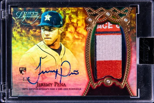 2022 Topps Dynasty Jeremy Pena Autograph Patch Black #DAP-JP3 card image