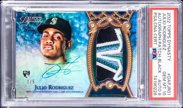 2022 Topps Dynasty Julio Rodriguez Autograph Patch Black #DAP-JR01 card image