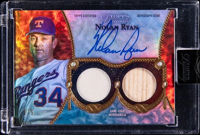 2022 Topps Dynasty Nolan Ryan Autographed Dual Relics #ADR-NR2 card image