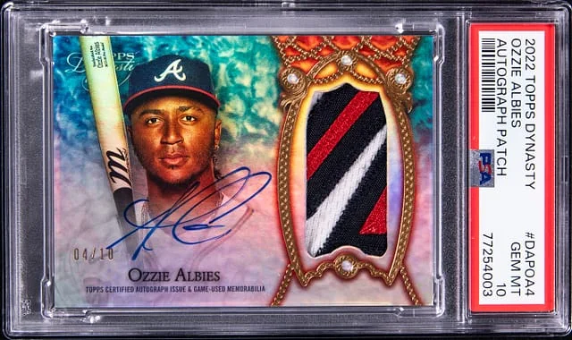 2022 Topps Dynasty Ozzie Albies Autograph Patch #DAP-OA4 card image