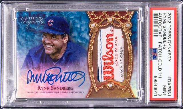 2022 Topps Dynasty Ryne Sandberg Autograph Patch Gold #DAP-RS1 card image