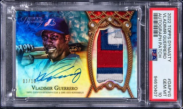 2022 Topps Dynasty Vladimir Guerrero Autograph Patch #DAPVG card image