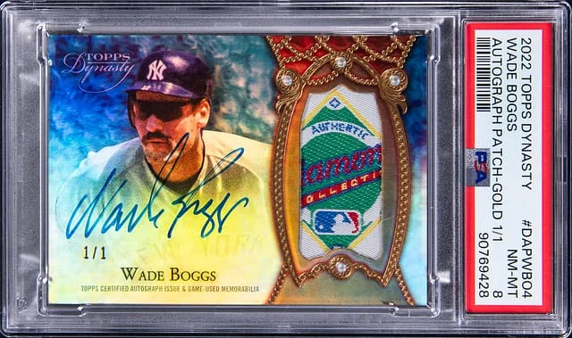 2022 Topps Dynasty Wade Boggs Autograph Patch Gold #DAPWBO4 card image
