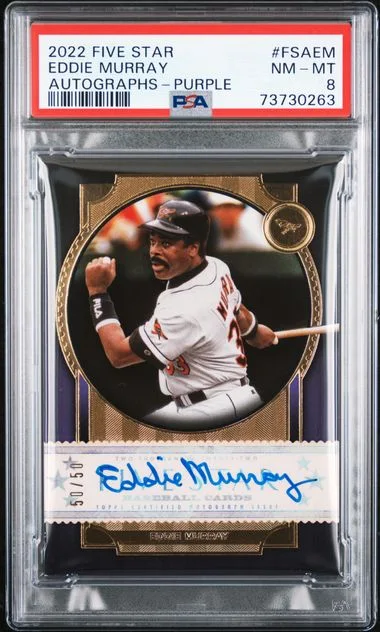 2022 Topps Eddie Murray Five Star Autographs Purple #FSA-EM card image