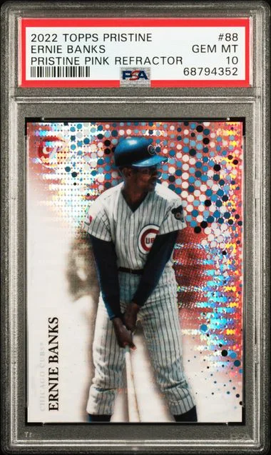 2022 Topps Ernie Banks Pristine Pristine Pink Refractor #88 card image