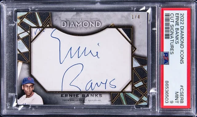 2022 Topps Ernie Banks Diamond Icons Cut Signatures #CS-ERB card image