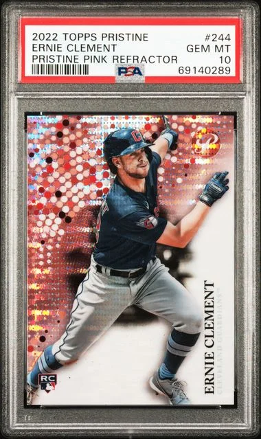 2022 Topps Ernie Clement Pristine Pink Refractor #244 card image