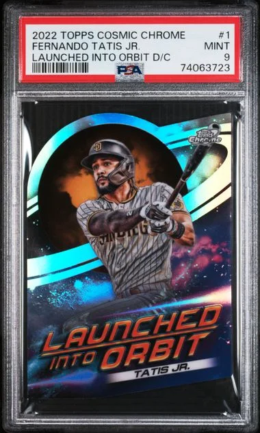 2022 Topps Fernando Tatis Jr. Cosmic Chrome Launched Into Orbit Die-Cut #1 card image
