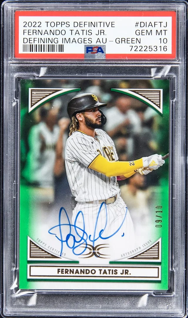 2022 Topps Fernando Tatis Jr. Definitive Defining Images Autograph Green #DIA-FTJ card image