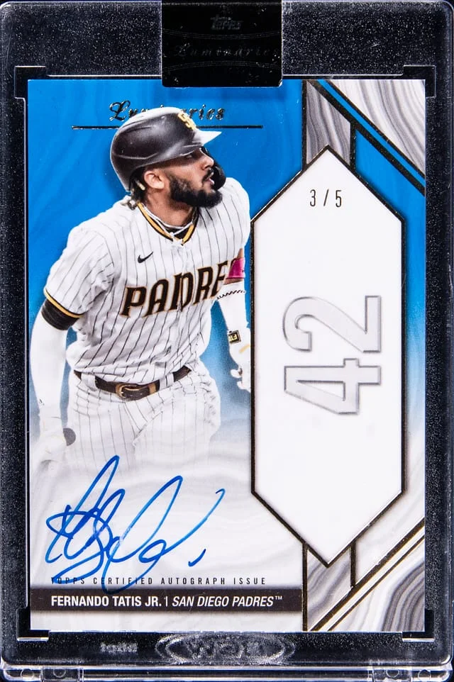 2022 Topps Fernando Tatis Jr. Luminaries Home Run Kings Autographs Blue #HRK-FTJ card image