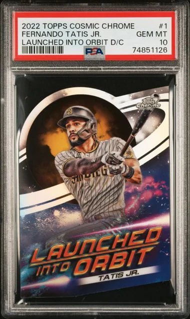 2022 Topps Fernando Tatis Jr. Cosmic Chrome Launched Into Orbit Die-Cut #LIO-1 card image