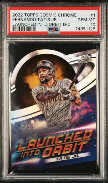 2022 Topps Fernando Tatis Jr. Cosmic Chrome Launched Into Orbit Die-Cut #LOI-1 card image