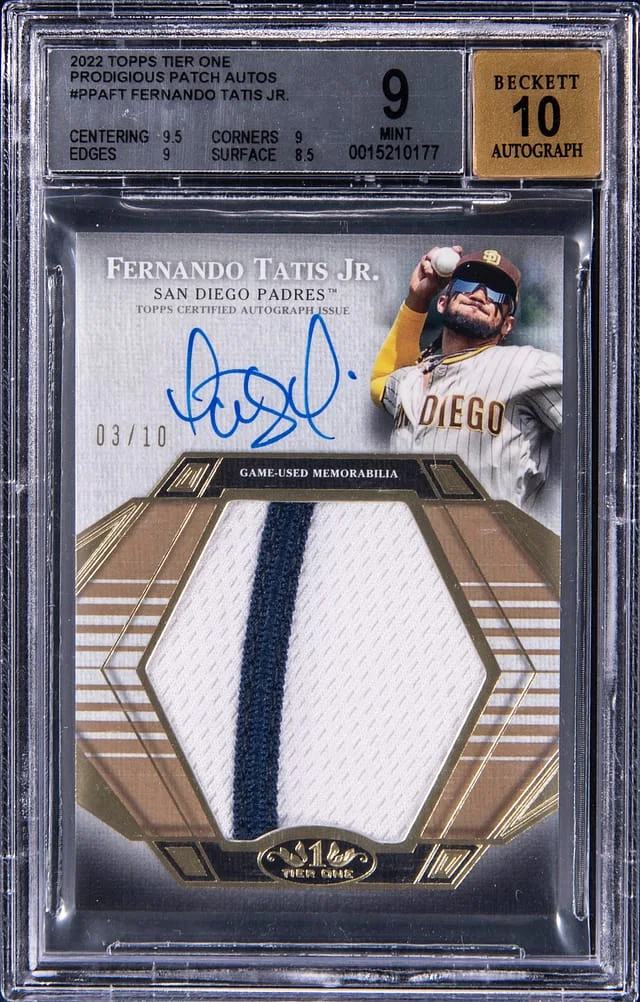 2022 Topps Fernando Tatis Jr. Tier One Prodigious Patch Autographs #PPA-FT card image