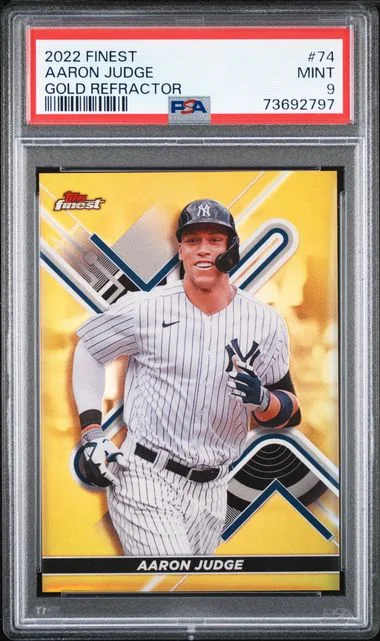 2022 Topps Finest Aaron Judge Gold Refractor #74 card image